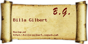 Billa Gilbert névjegykártya